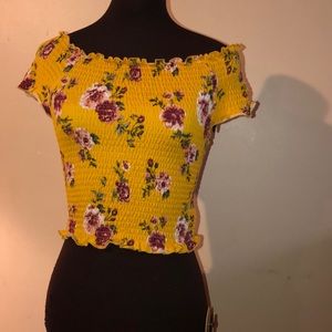 SIZE SMALL rue21 Juniors yellow floral tube top